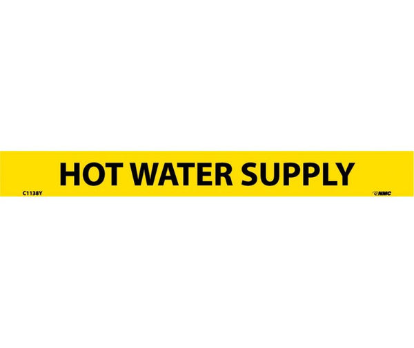 PIPEMARKER, PS VINYL, HOT WATER SUPPLY, 1X9  1/2