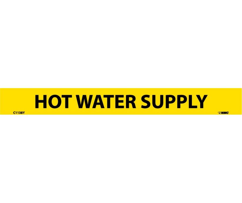PIPEMARKER, PS VINYL, HOT WATER SUPPLY, 1X9  1/2