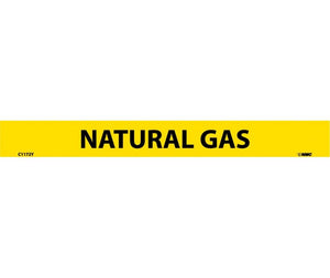 PIPEMARKER, PS VINYL, NATURAL GAS, 1X9  1/2" CAP HEIGHT