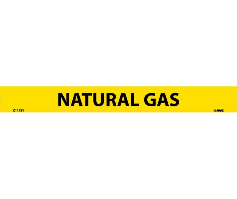 PIPEMARKER, PS VINYL, NATURAL GAS, 1X9  1/2