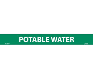 PIPEMARKER, PS VINYL, POTABLE WATER, 1X9  1/2" CAP HEIGHT