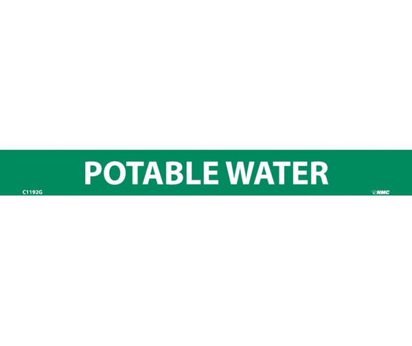 PIPEMARKER, PS VINYL, POTABLE WATER, 1X9  1/2