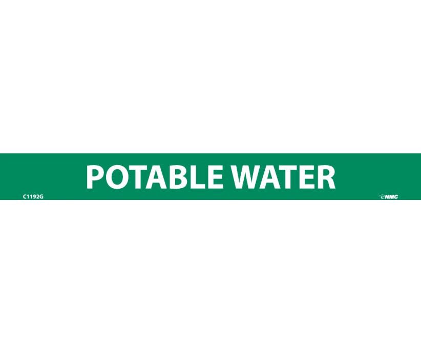 PIPEMARKER, PS VINYL, POTABLE WATER, 1X9  1/2