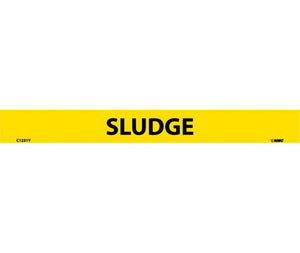 PIPEMARKER, PS VINYL, SLUDGE, 1X9  1/2" CAP HEIGHT