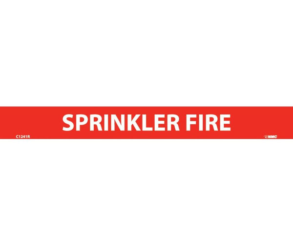PIPEMARKER, PS VINYL, SPRINKLER FIRE, 1X9  1/2