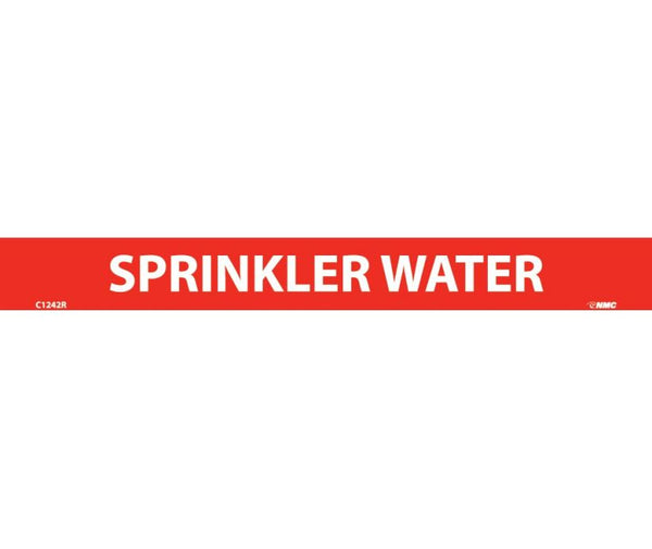 PIPEMARKER, PS VINYL, SPRINKLER WATER, 1X9  1/2