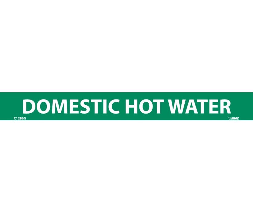 PIPEMARKER, DOMESTIC HOT WATER, 1X9, 1/2  LETTER,  PS VINYL