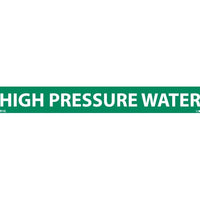 PIPEMARKER, HIGH PRESSURE WATER, 1X9, 1/2  LETTER,  PS VINYL