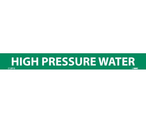PIPEMARKER, HIGH PRESSURE WATER, 1X9, 1/2  LETTER,  PS VINYL