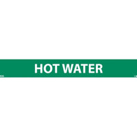 PIPEMARKER, HOT WATER, 1X9, 1/2  LETTER,  PS VINYL