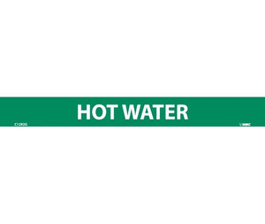 PIPEMARKER, HOT WATER, 1X9, 1/2  LETTER,  PS VINYL