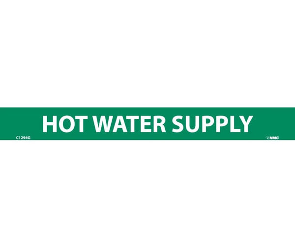 PIPEMARKER, HOT WATER SUPPLY, 1X9, 1/2  LETTER,  PS VINYL