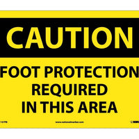CAUTION, FOOT PROTECTION REQUIRED IN THIS AREA, 10X14, PS VINYL