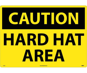 CAUTION, HARD HAT AREA, 20X28, .040 ALUM