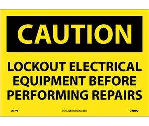 CAUTION, LOCKOUT ELECTRICAL EQUIPMENT BEFORE . . .., 10X14, PS VINYL
