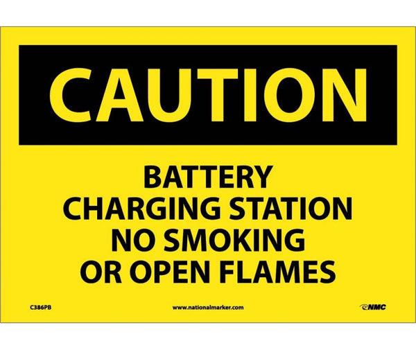 CAUTION, BATTERY CHARGING STATION NO SMOKING. . ., 10X14, PS VINYL