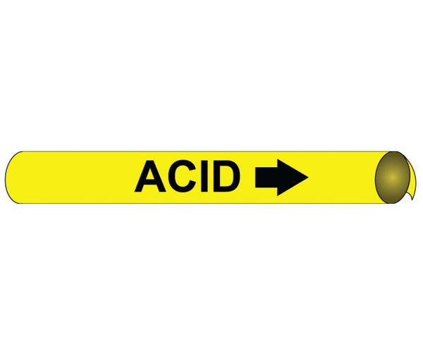 PIPEMARKER PRECOILED, ACID B/Y, FITS 2 1/2