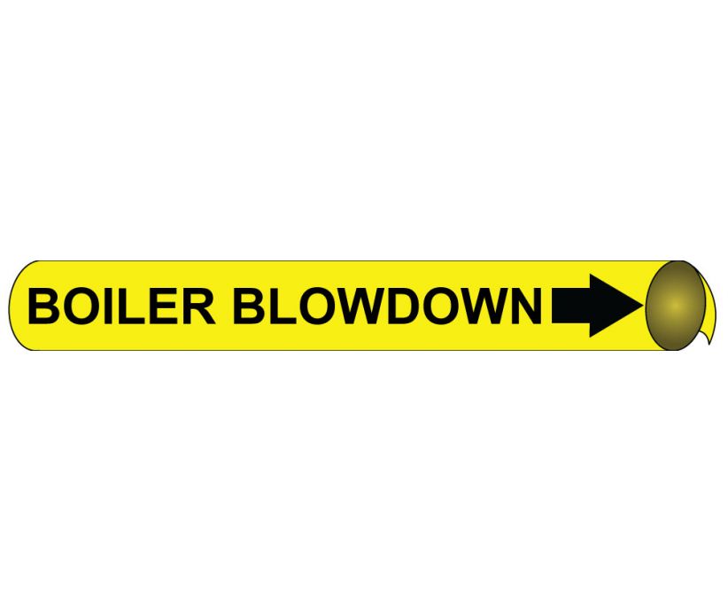 PIPEMARKER PRECOILED, BOILER BLOWDOWN B/Y, FITS 2 1/2