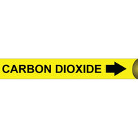 PIPEMARKER PRECOILED, CARBON DIOXIDE B/Y, FITS 2 1/2"-3 1/4" PIPE