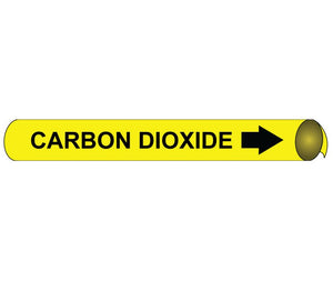 PIPEMARKER PRECOILED, CARBON DIOXIDE B/Y, FITS 2 1/2"-3 1/4" PIPE