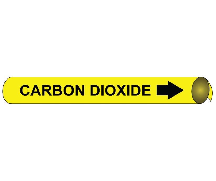 PIPEMARKER PRECOILED, CARBON DIOXIDE B/Y, FITS 2 1/2
