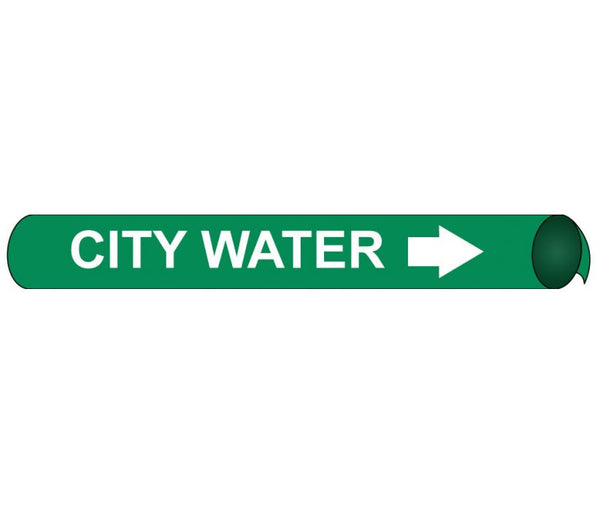 PIPEMARKER PRECOILED, CITY WATER W/G, FITS 2 1/2