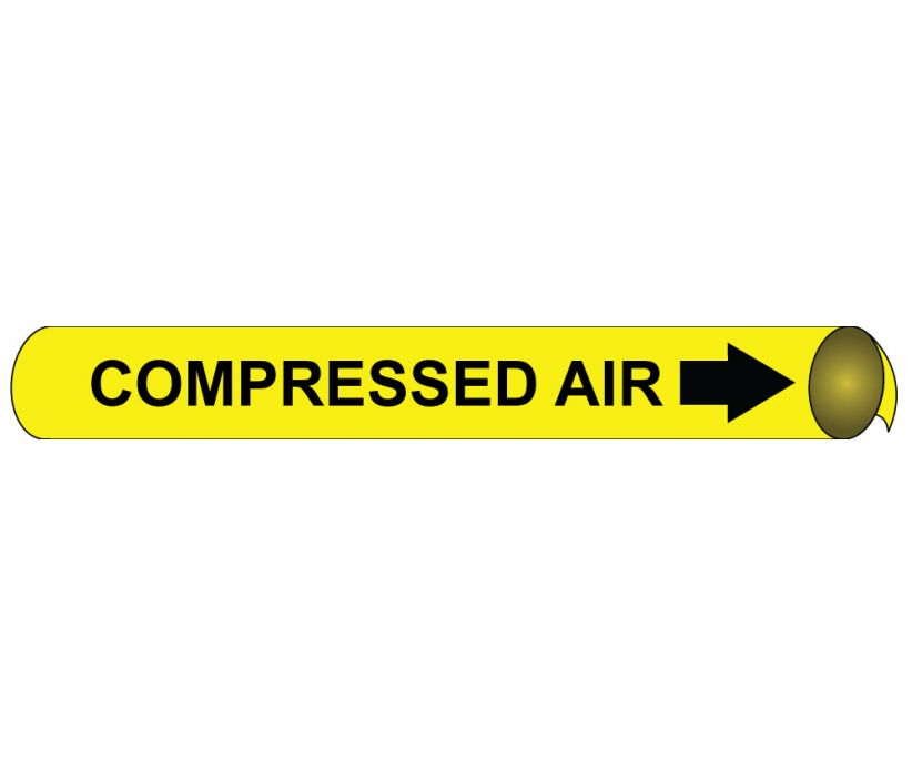 PIPEMARKER PRECOILED, COMPRESSED AIR B/Y, FITS 2 1/2