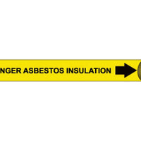PIPEMARKER PRECOILED, DANGER ASBESTOS INSULATION B/Y, FITS 2 1/2"-3 1/4" PIPE