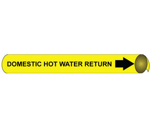 PIPEMARKER PRECOILED, DOMESTIC HOT WATER RETURN B/Y, FITS 2 1/2"-3 1/4" PIPE