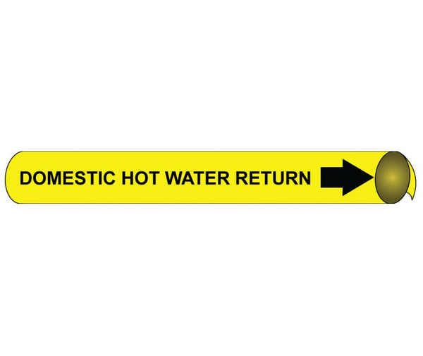 PIPEMARKER PRECOILED, DOMESTIC HOT WATER RETURN B/Y, FITS 2 1/2