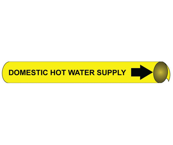 PIPEMARKER PRECOILED, DOMESTIC HOT WATER SUPPLY B/Y, FITS 2 1/2
