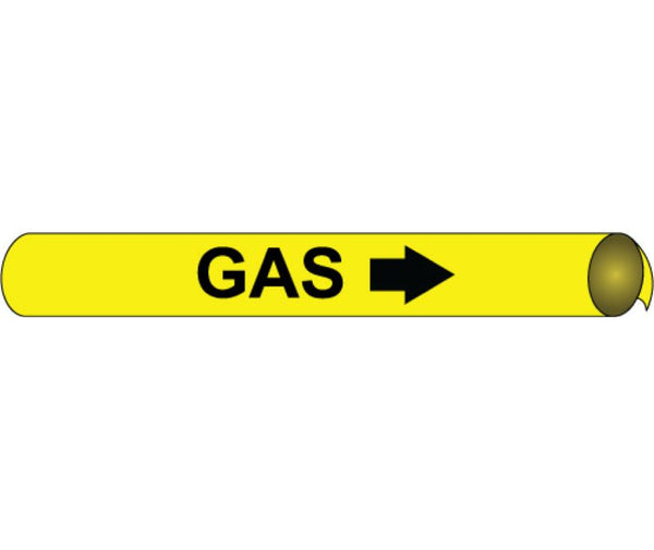 PIPEMARKER PRECOILED, GAS B//Y, FITS 2 1/2