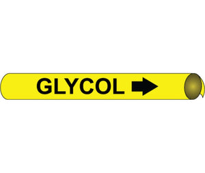 PIPEMARKER PRECOILED, GLYCOL B/Y, FITS 2 1/2"-3 1/4" PIPE