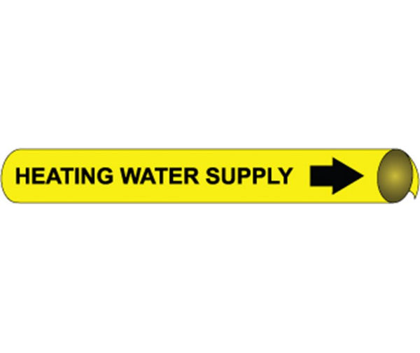 PIPEMARKER PRECOILED, HEATING WATER SUPPLY B/Y, FITS 2 1/2