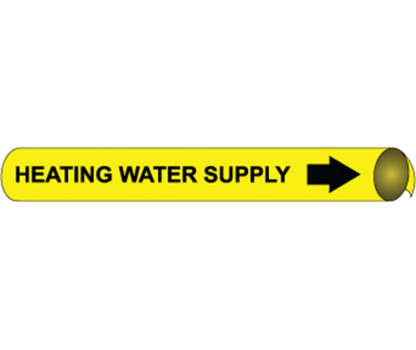PIPEMARKER PRECOILED, HEATING WATER SUPPLY B/Y, FITS 2 1/2