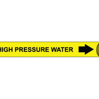 PIPEMARKER PRECOILED, HIGH PRESSURE WATER B//Y, FITS 2 1/2"-3 1/4" PIPE