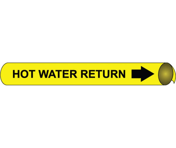 PIPEMARKER PRECOILED, HOT WATER RETURN B/Y, FITS 2 1/2
