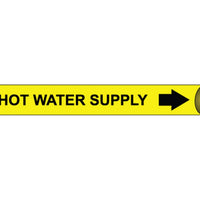 PIPEMARKER PRECOILED, HOT WATER SUPPLY B/Y, FITS 2 1/2"-3 1/4" PIPE
