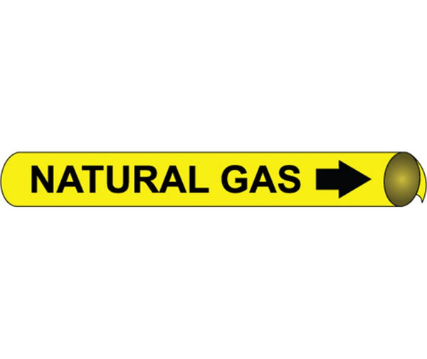 PIPEMARKER PRECOILED, NATURAL GAS B/Y, FITS 2 1/2