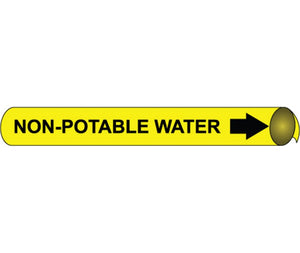 PIPEMARKER PRECOILED, NON-POTABLE WATER B/Y, FITS 2 1/2"-3 1/4" PIPE