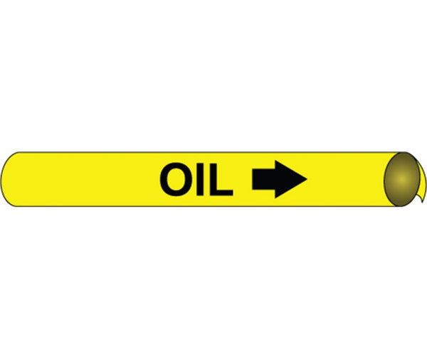 PIPEMARKER PRECOILED, OIL B/Y, FITS 2 1/2