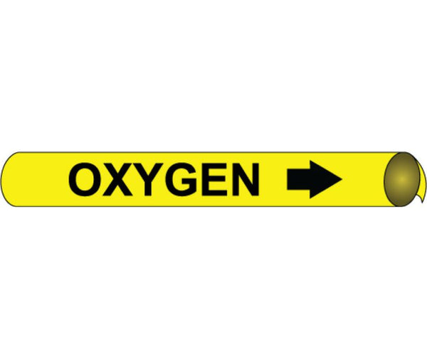 PIPEMARKER PRECOILED, OXYGEN B/Y, FITS 2 1/2