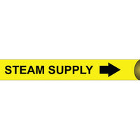 PIPEMARKER PRECOILED, STEAM SUPPLY B/Y, FITS 2 1/2"-3 1/4" PIPE