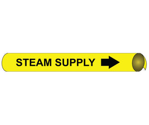 PIPEMARKER PRECOILED, STEAM SUPPLY B/Y, FITS 2 1/2"-3 1/4" PIPE