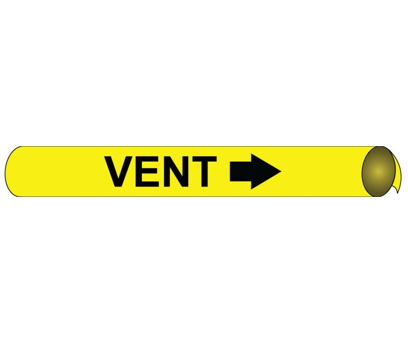 PIPEMARKER PRECOILED, VENT B/Y, FITS 2 1/2