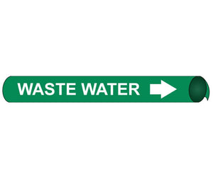PIPEMARKER PRECOILED, WASTE WATER W/G, FITS 2 1/2"-3 1/4" PIPE