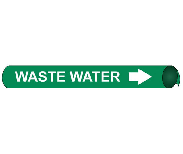 PIPEMARKER PRECOILED, WASTE WATER W/G, FITS 2 1/2