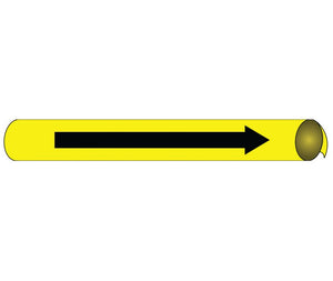 PIPEMARKER PRECOILED, DIRECTION ARROW B/Y, FITS 2 1/2"-3 1/4" PIPE