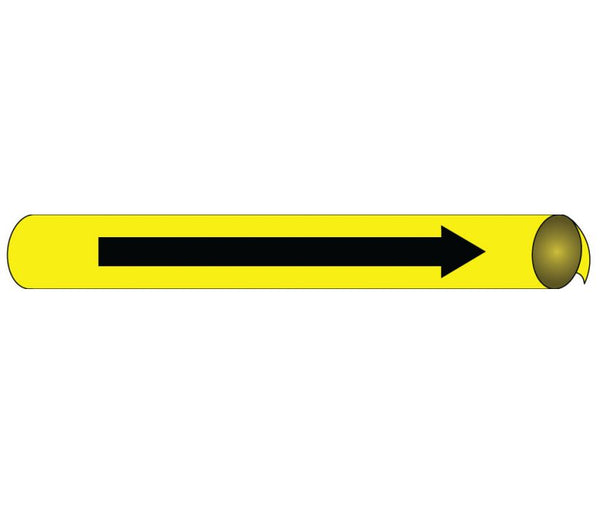 PIPEMARKER PRECOILED, DIRECTION ARROW B/Y, FITS 2 1/2