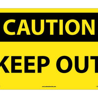 CAUTION KEEP OUT, 14X20, RIGID PLASTIC
